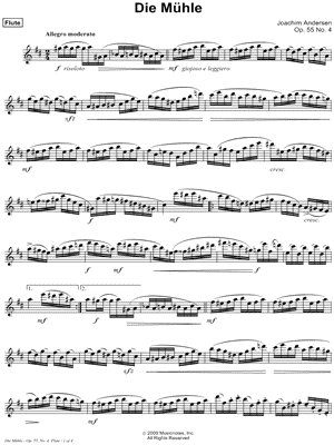 Die Mühle, Op. 55 No. 4 - Flute Part