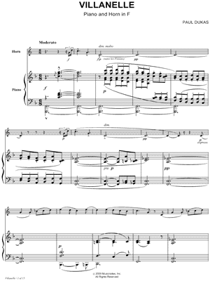 Villanelle for Piano and Horn in F - Piano Accompaniment