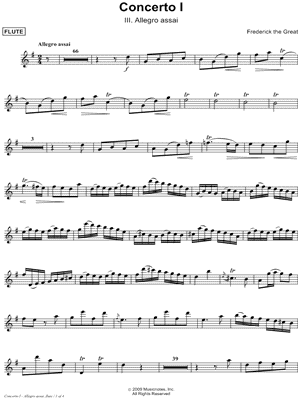 Concerto for Flute No. I in G: III. Allegro Assai - Flute Part