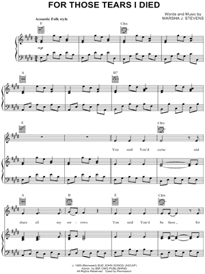 For Those Tears I Died