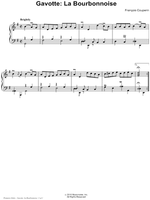 Gavotte: La Bourbonnoise (Premiere Ordre)