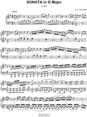 Sonata No. 5 in G Major, K. 283: I. Allegro