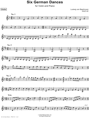 Six German Dances - Violin