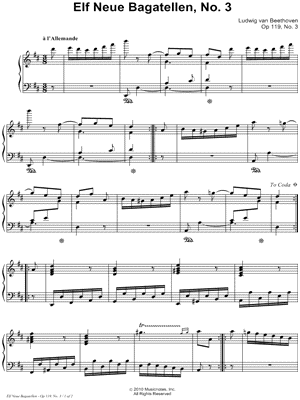 Eleven Bagatelles, Op. 119, No. 3