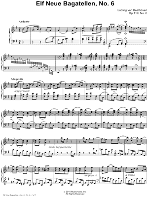 Eleven Bagatelles, Op. 119, No. 6