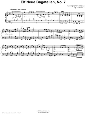 Eleven Bagatelles, Op. 119, No. 7