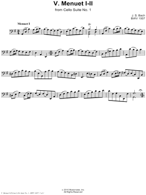 Cello Suite No. 1, BWV 1007: V. Menuet I-II