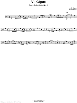 Cello Suite No. 1, BWV 1007: VI. Gigue