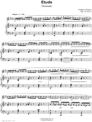 Etude Op. 10, No. 2 - Piano Accompaniment (Clarinet)