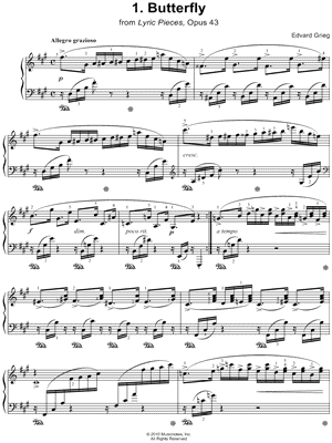 Lyric Pieces, Op 43, No. 1: Butterfly