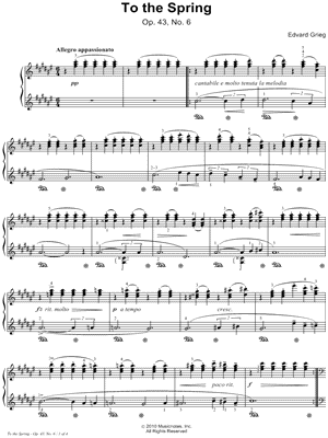 Lyric Pieces, Op 43, No. 6: To the Spring