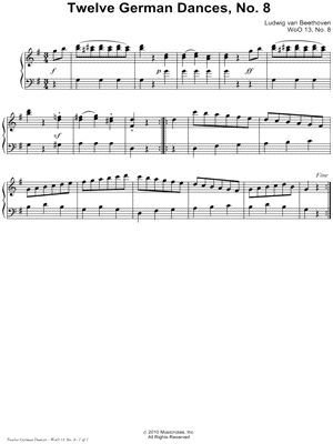 Twelve German Dances, WoO 13, No. 8