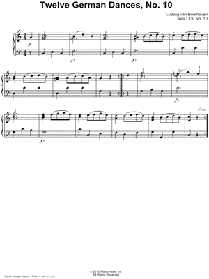 Twelve German Dances, WoO 13, No. 10
