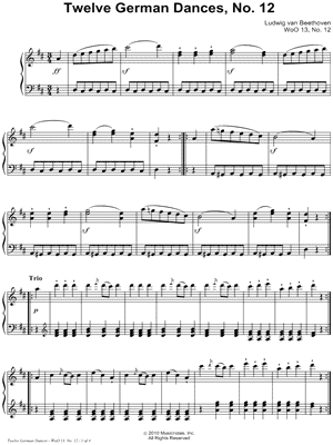 Twelve German Dances, WoO 13, No. 12