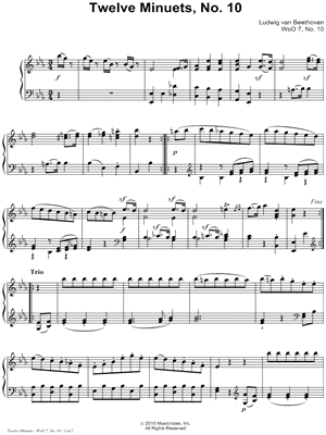 Twelve Minuets, No. 10
