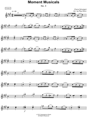Moment Musical No. 3 - Violin I Part