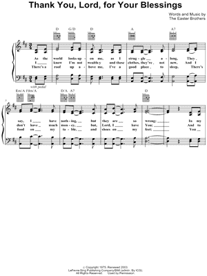 Thank You, Lord, for Your Blessings