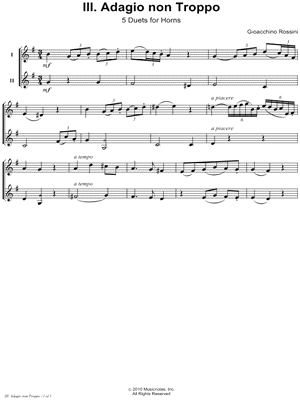 Five Duets for Horns: III. Adagio Non Troppo