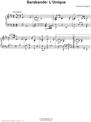 Sarabande: L'unique