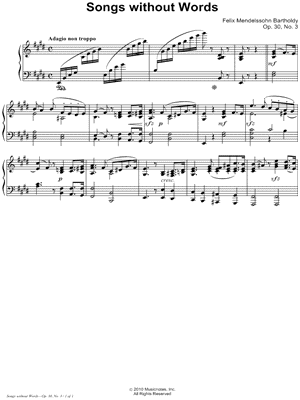 Songs without Words, Opus 30, No. 3