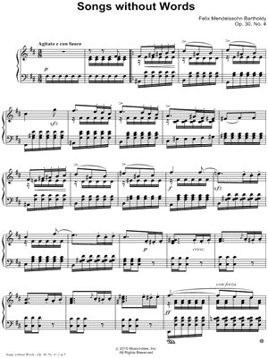 Songs without Words, Opus 30, No. 4