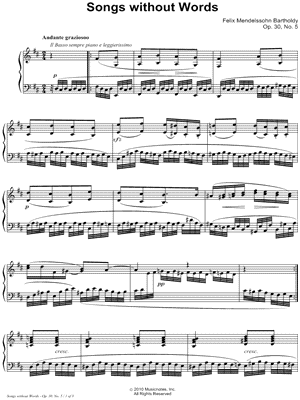 Songs without Words, Opus 30, No. 5