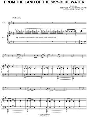From the Land of the Sky-Blue Water - Piano Accompaniment