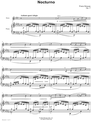 Nocturno - Piano Accompaniment (Horn)