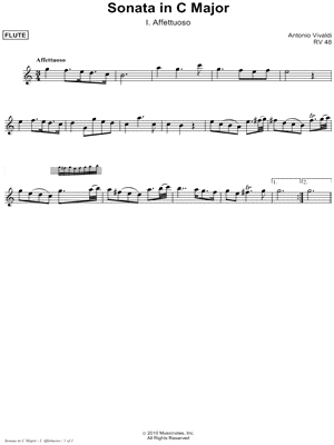 Sonata In C Major - I. Affettuoso - Flute Part