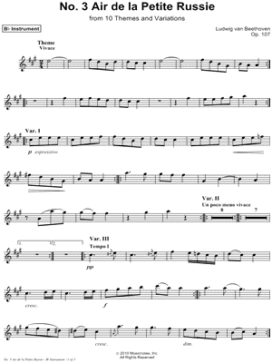 Air De La Petite Russie: Opus 107, No. 3 - Bb Instrument