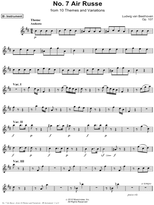 Air Russe, Op. 107, No. 7 - Bb Instrument