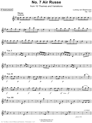 Air Russe, Op. 107, No. 7 - F Instrument