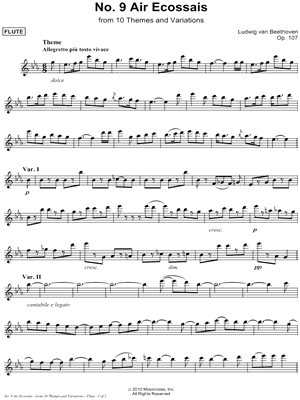 Air Ecossais, Allegretto: Op. 107, No. 9 - C Instrument (Flute)