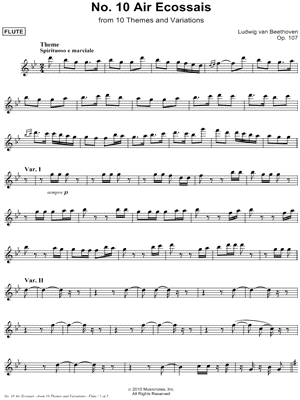 Air Ecossais, Spirituoso e Marciale: Opus 107, No. 10 - C Instrument (Flute)