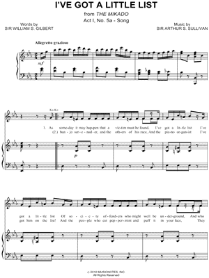 I've Got a Little List