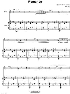 Romance, Op. 36 - Piano Accompaniment