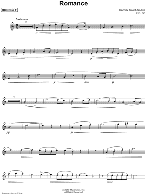 Romance, Op. 36 - Horn Part