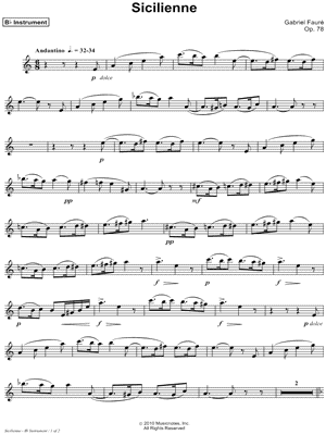 Sicilienne, Op. 78 - Bb Instrument