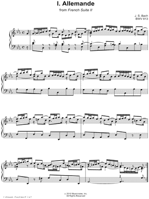 French Suite No. 2, BWV 813: 1. Allemande
