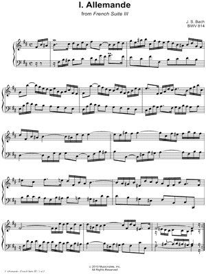 French Suite No. 3, BWV 814: I. Allemande