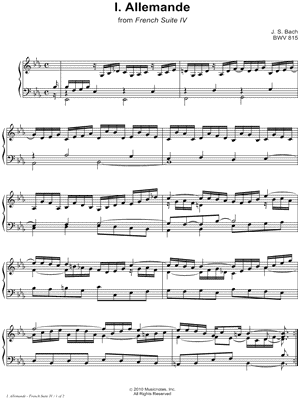 French Suite No. 4, BWV 815: I. Allemande