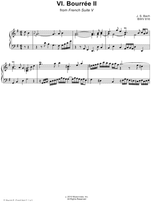 French Suite No. 5, BWV 816: 6. Bourée II