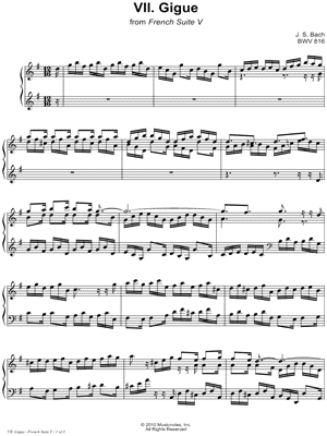 French Suite No. 5, BWV 816: 7. Gigue