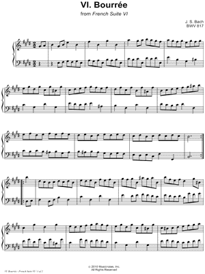 French Suite No. 6, BWV 817: VI. Bourrée