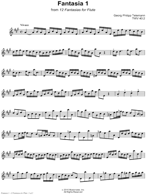 12 Fantasias for Flute: 1. Fantasia in A Major