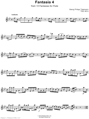 12 Fantasias for Flute: 4. Fantasia in Bb Major