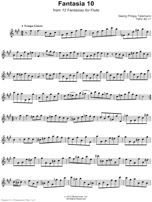 12 Fantasias for Flute: 10. Fantasia in F# Minor