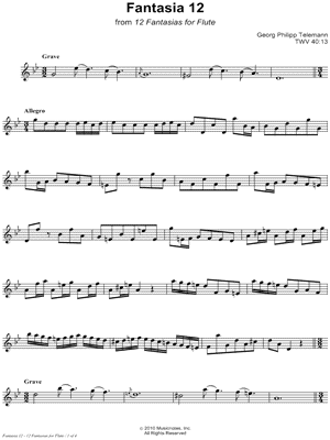 12 Fantasias for Flute: 12. Fantasia in G Minor