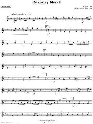 Rakoczy March - Tenor Saxophone