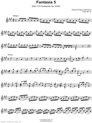 12 Fantasias for Violin: Fantasia 5